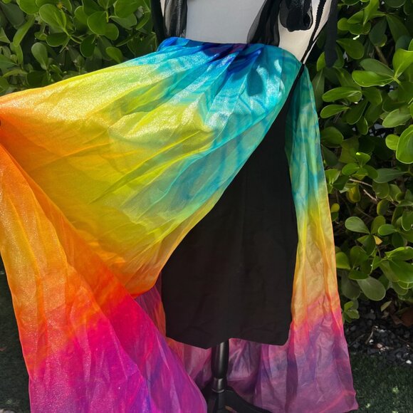 PASKAL Printed Rainbow Bubble Dress Gown Bow Straps S Pride - Picture 4 of 16